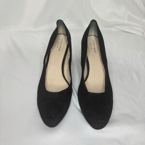 Black Cole Haan black suede pumps